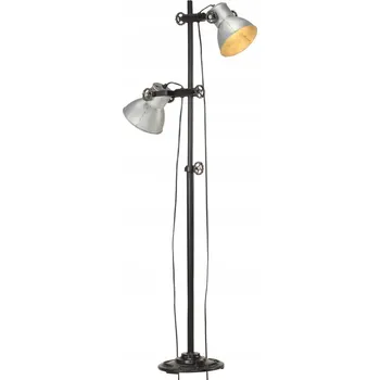 Stojací lampa Stojací lampa se 2 stínidly, stříbrná, patice E27, litina