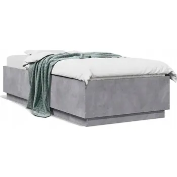 Postel Rám postele 203 x 102 x 40 cm šedý betonu, materiál na bázi dřeva