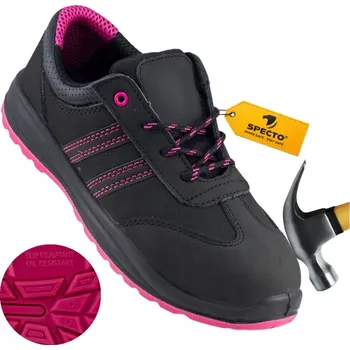 Pracovní obuv Dámské pracovní polobotky, kožené, lehké, s ocelovou špičkou BOZP, velikost 37