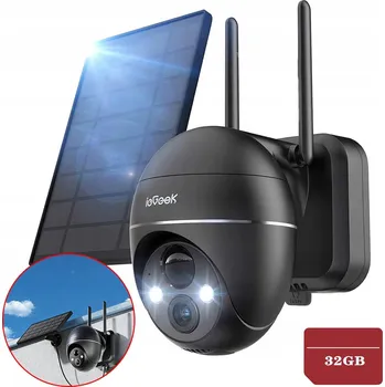 Bezpečnostní kamera EXTERNÍ SOLÁRNÍ WIFI KAMERA OTOČNÁ IP 2K 3MPX 4X ZOOM BATERIE 32GB SD