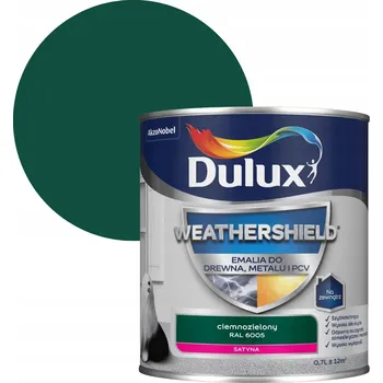 univerzální barva Dulux Weathershield email na dřevo a kov pro renovace RAL 6005 ZELENÁ 0,7L