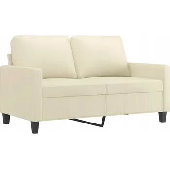 Pohovka Krémová dvoumístná pohovka z umělé kůže 138x77x80 cm