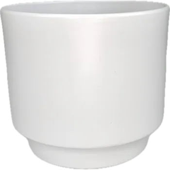 Květináč Obal keramický Cylindr na noze pr.13 cm bílý matt