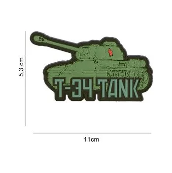 Módní doplněk Gumová nášivka 101 Inc T34 tank - olivová-černá