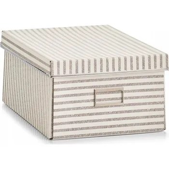 Úložný box Krabice s víkem Zeller 14641 béžová s proužky