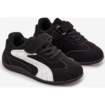 Chlapecké tenisky Dětské sportovní boty na suchý zip Perrin – černo-bílé Velikost: 36