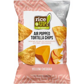 Chips Rice Up Bezlepkový Tortilla chips kukuřičný s příchutí sýra Cheddar (60g)