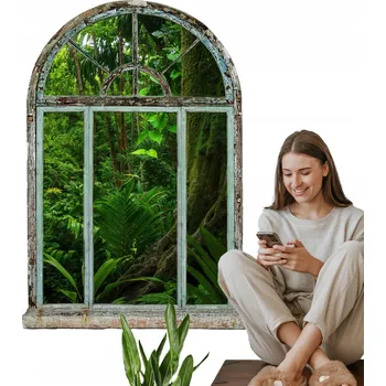 Samolepící dekorace Samolepka na zeď Samolepící do obývacího pokoje Okno 41x60 cm Tropické okno.