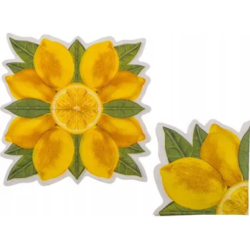Papírový ubrousek Papírové Ubrousky Citronový keř dekorace na stůl 31x31cm 12 Ks
