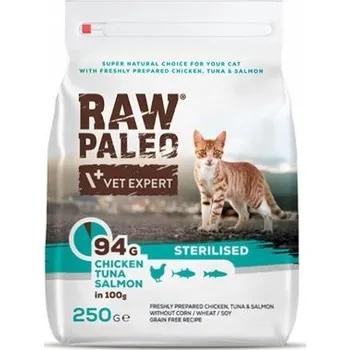 Krmivo pro kočku VETEXPERT Raw Paleo Sterilised Kuře Tuňák 250g