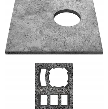 Komín Betonová deska na komín KW+W3, stříška 67x75 cm, krycí deska, nástavec