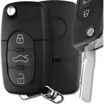 Camerazar Pouzdro dálkového ovladače s klíčem 3 tlačítka pro AUDI A3 8L A4 B6 A6 A8 TT