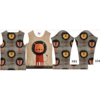 Panel na dětské termo tričko s dlouhým rukávem 104 šťastný lvíček