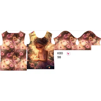 Panel na dětské funkční tričko s krátkým rukávem 98 víla září