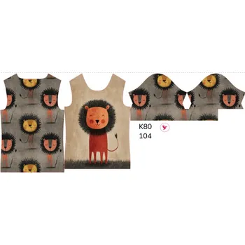 Panel na dětské funkční tričko s krátkým rukávem 104 šťastný lvíček