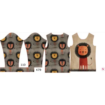 Panel na dětské funkční tričko s dlouhým rukávem 110 šťastný lvíček