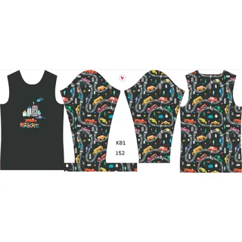 Panel na dětské termo tričko s dlouhým rukávem 152 barevná auta