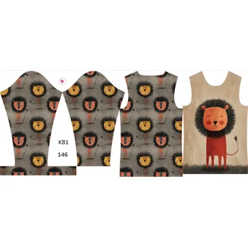 Panel na dětské termo tričko s dlouhým rukávem 146 šťastný lvíček