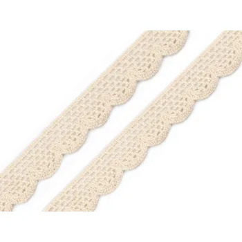 Krajka Bavlněná krajka paličkovaná šíře 15 mm Varianta: 4 režná, Balení: 27 m