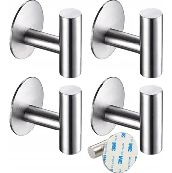Věšák Sada 4ks koupelnových háčků stříbrné samolepící 3M věšák ocel