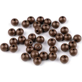 Dřevěné korálky Ø10 mm, střední, 15 hnědá světlá