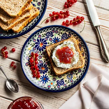 Talíř Dezertní talíř Keramika Bolesławiec 19,5 cm - dek. DU126 (druhý druh)