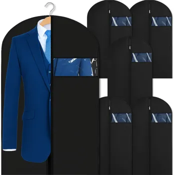 Obal na šaty Camerazar Černý obal na organizér na oblečení, 5 kusů, do šatní skříně, voděodolný