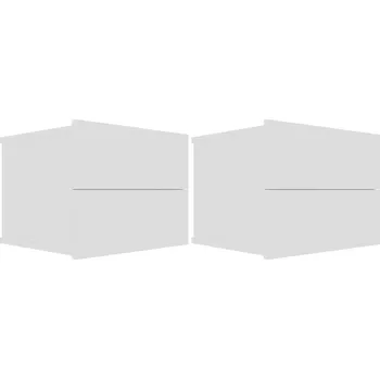 Konferenční stolek Sada 2 Bílých Nočních Stolků se Zásuvkami, 40x30x30 cm