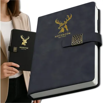 Diář Camerazar Zápisník, sešit, diář, A5, elegantní kůže, zapínaný, černý