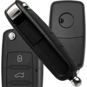 Camerazar Pouzdro dálkového ovladače s klíčem 3 tlačítka pro VW Passat Golf Touran Seat Leon Škoda Octavia