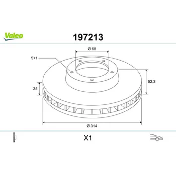 Brzdový kotouč Brzdový kotouč VALEO 197213