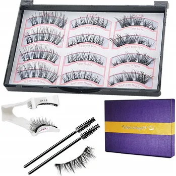 Umělé řasy Magnetické řasy s aplikátorem 12 Ks Přirozený 3D efekt