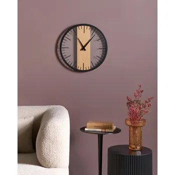 Hodiny Nástěnné hodiny černé syntetický matriál ø 38 cm bytové doplňky moderní design bez číslic obývací pokoj Beliani
