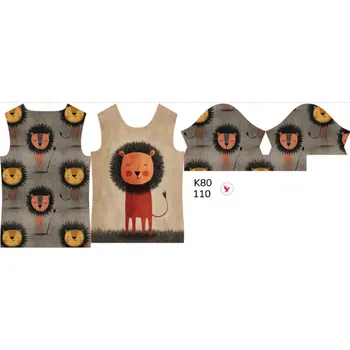 Panel na dětské funkční tričko s krátkým rukávem 110 šťastný lvíček