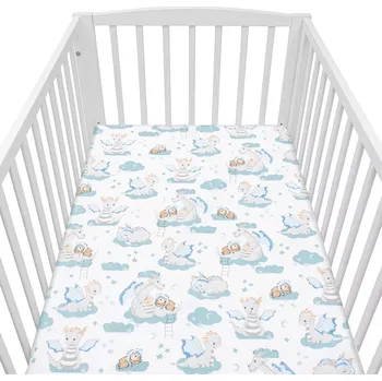 Prostěradlo Bavlněné prostěradlo do postýlky NEW BABY Dráček 120 × 60 cm