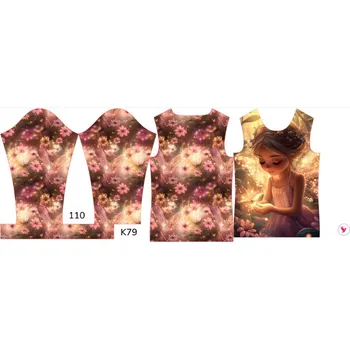 Panel na dětské funkční tričko s dlouhým rukávem 110 víla září