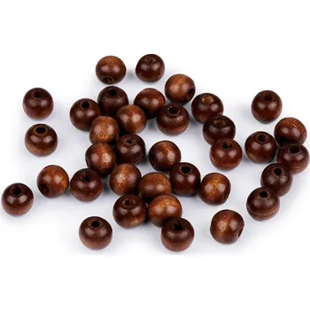 Korálek Dřevěné korálky Ø10 mm, barva 22 hnědá koňak