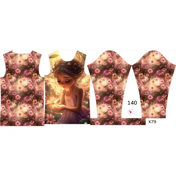 Panel na dětské funkční tričko s dlouhým rukávem 140 víla září