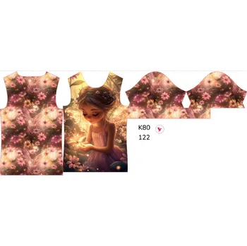 Panel na dětské funkční tričko s krátkým rukávem 122 víla září