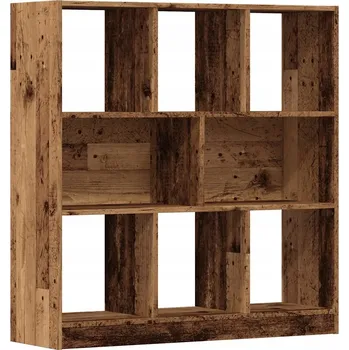 Knihovna Regál na knihy staré dřevo 97,5 x 29,5 x 100 cm 8 přihrádek