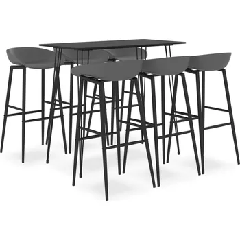 Jídelní set zahrada-XL 7dílný barový set černo-šedý 3057397