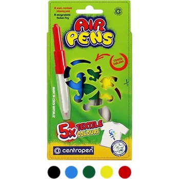 Foukací fixy CENTROPEN 1539 sada na textil - 5 barev