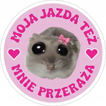 Samolepicí dekorace na vozidlo SAMOLEPKA na Auto | KŘEČEK MEME MOJE JÍZDA TAKÉ MĚ DĚSÍ VLEPKA