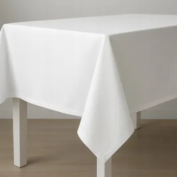ubrus Bílý ubrus odolný proti skvrnám 150x300 na stůl – Elegantní obdélníkový ubrus na svátky
