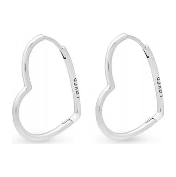 Náušnice Stříbrné náušnice PANDORA kruhy se srdíčky