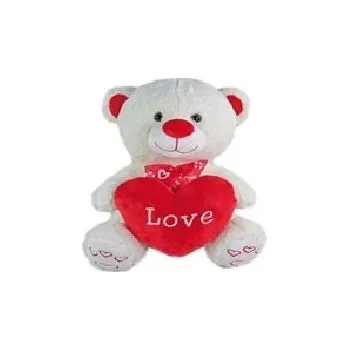 plyšák Plyšová Hračka Velký plyšový medvěd se srdcem Love - 25 cm - VALENTÝN