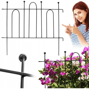 Opora na rostlinu Kovový zahradní plotový obrubník, výška 60 cm