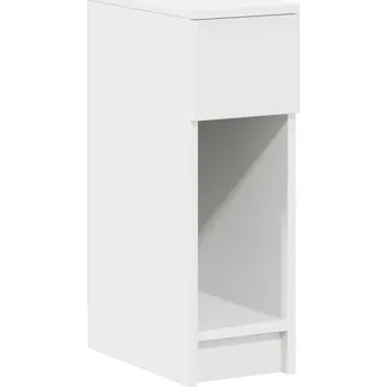 Noční stolek Bílý noční stolek 20 x 36 x 60 cm, materiál dřevotříska, 1 šuplík