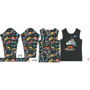 Panel na dětské funkční tričko s dlouhým rukávem 110 barevná auta