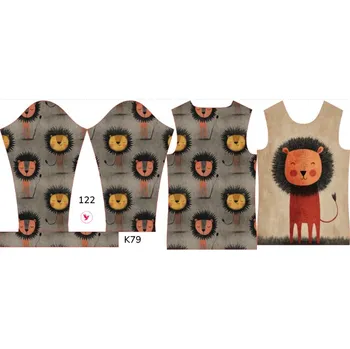 Panel na dětské funkční tričko s dlouhým rukávem 122 šťastný lvíček